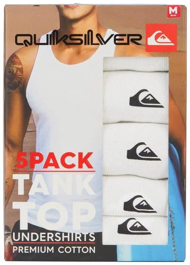 Quiksilver Mens 5 Pk 100% Cotton Tank