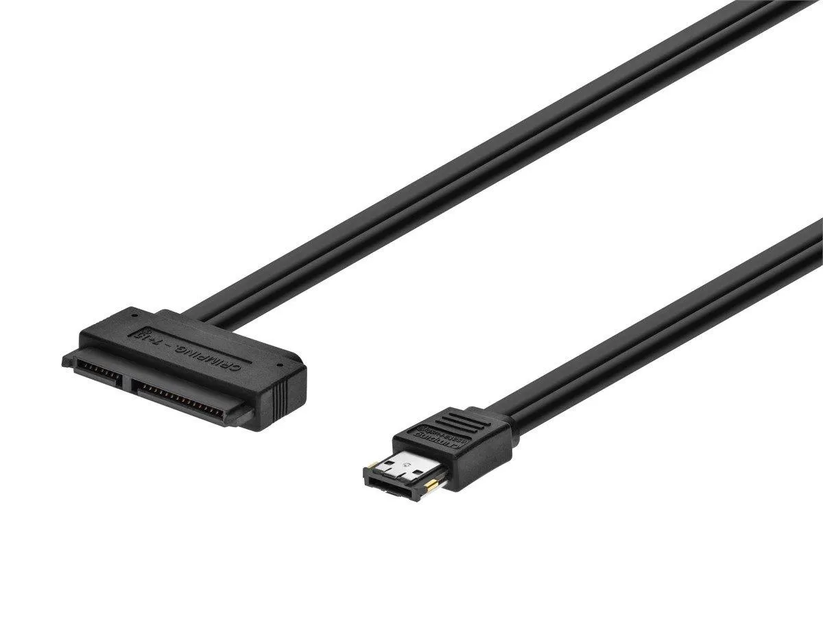 Monoprice 19inch eSATAp to SATA 22pin Cable - Black