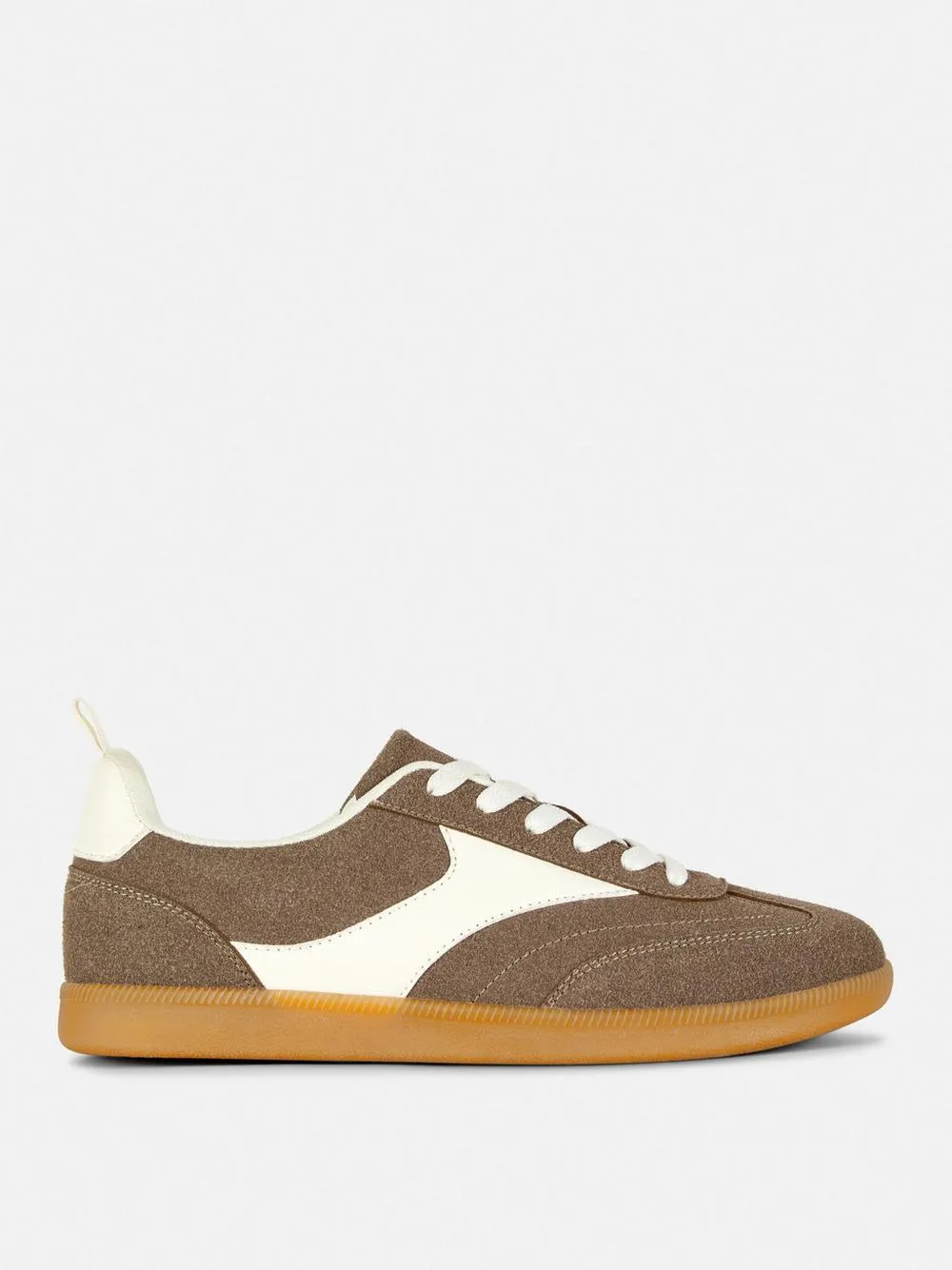 Faux Suede Gum Sole Low-Top Trainers