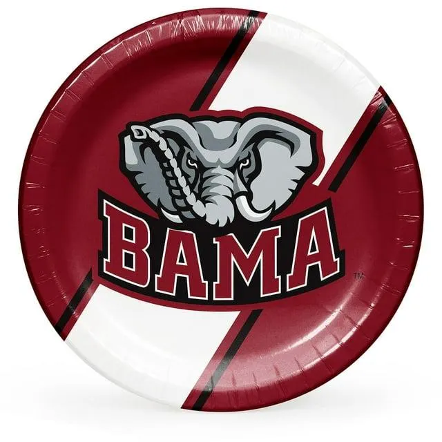 Alabama Crimson Tide NCAA Round Paper Plates, 10", 85 ct.