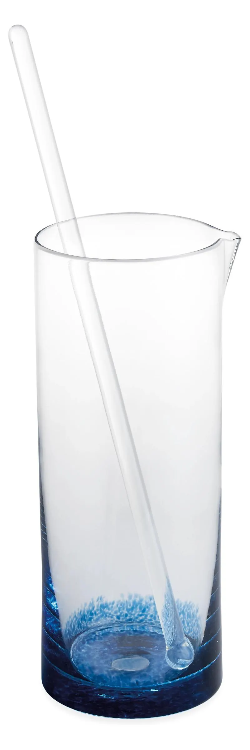 Orlie Glass Pitcher with Stir Stick in Steel Blue