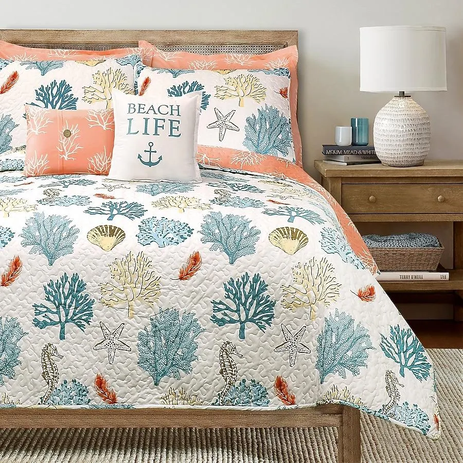 Lush Decor Blue Graphic print Reversible Full/Queen Quilt