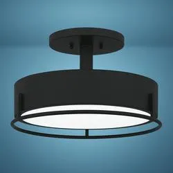 Patriot Lighting® Devak Matte Black Integrated LED Semi-Flush Mount Ceiling Light