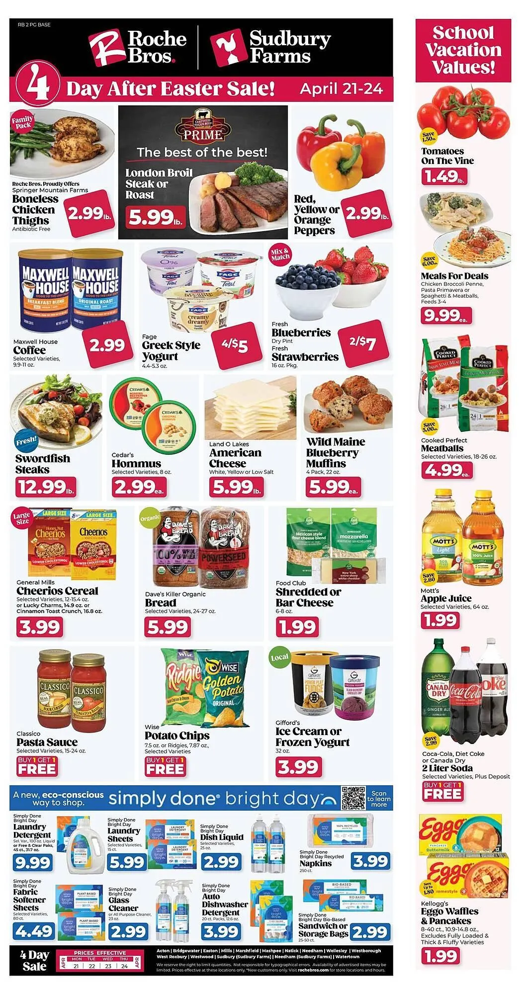 Weekly ad Roche Bros Weekly Ad from April 21 to April 24 2025 - Page 1