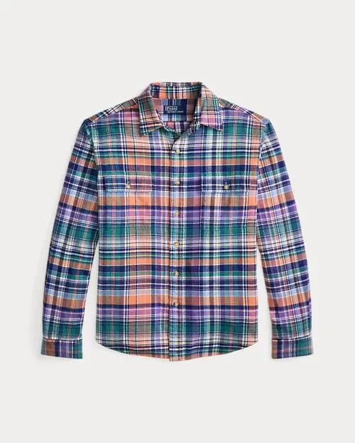 Classic Fit Plaid Brushed Twill Shirt