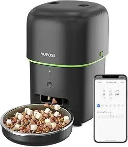 Automatic Cat Feeder, 5G WiFi Cat Food Dispenser with Freshness Preservation, 2L Timed Cat Feeder with APP Remote,15 Meals Per Day, Programmable Portion Size, Auto Pet Feeder Also for Small Dogs