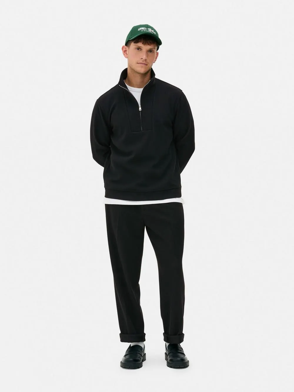 Quarter Zip Plisse Sweatshirt