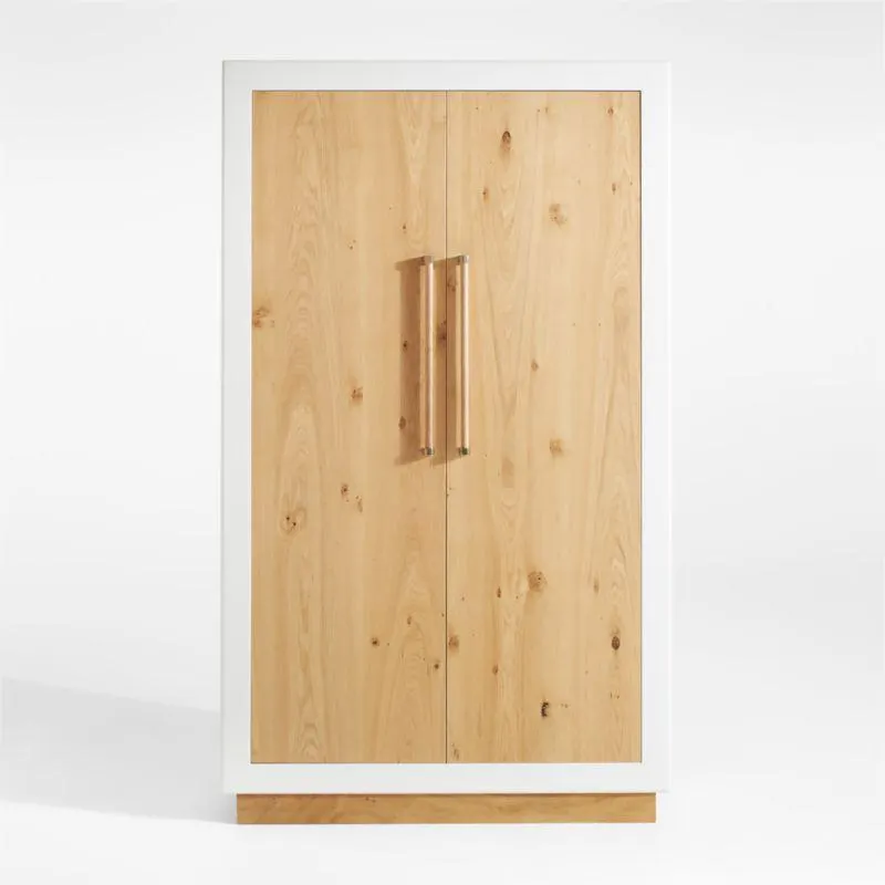 Ibiza Oak and Plaster Storage Cabinet + Reviews | Crate & Barrel