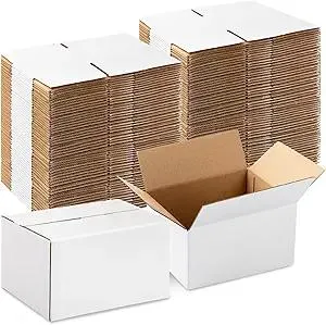 Yeaqee 72 Pcs Shipping Boxes Corrugated Cardboard Small Shipping Boxes for Packaging Mailing Packing Moving Small Business Storage Crafts Gifts(7x5x4 Inch,White)