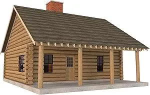 2-Bedroom Log Cabin Blueprints (840 sq ft)