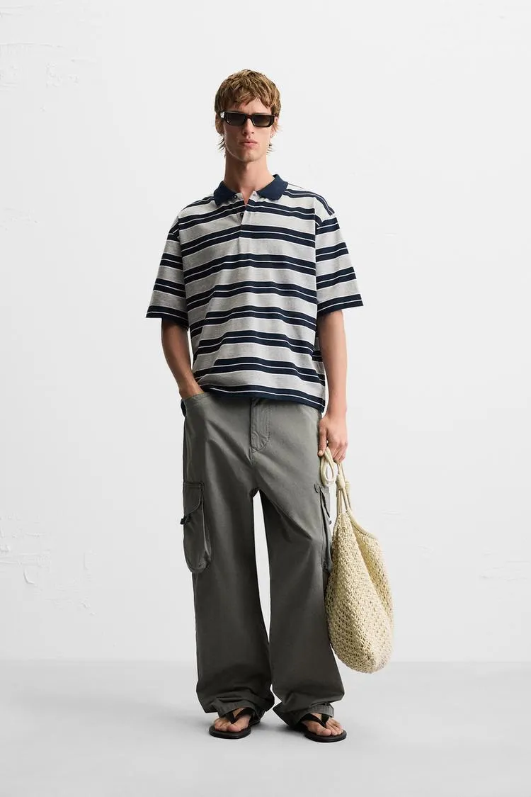 STRIPED RELAXED FIT POLO SHIRT