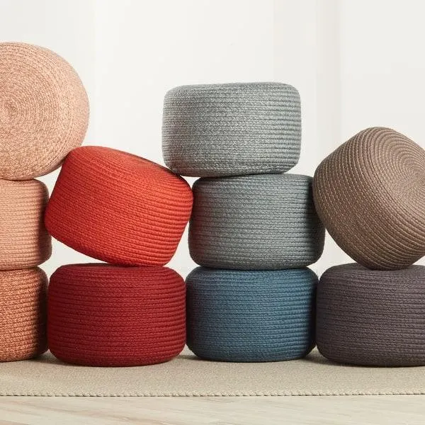 Santa Rosa Indoor and Outdoor Cylinder Pouf - 18"X18"X12"