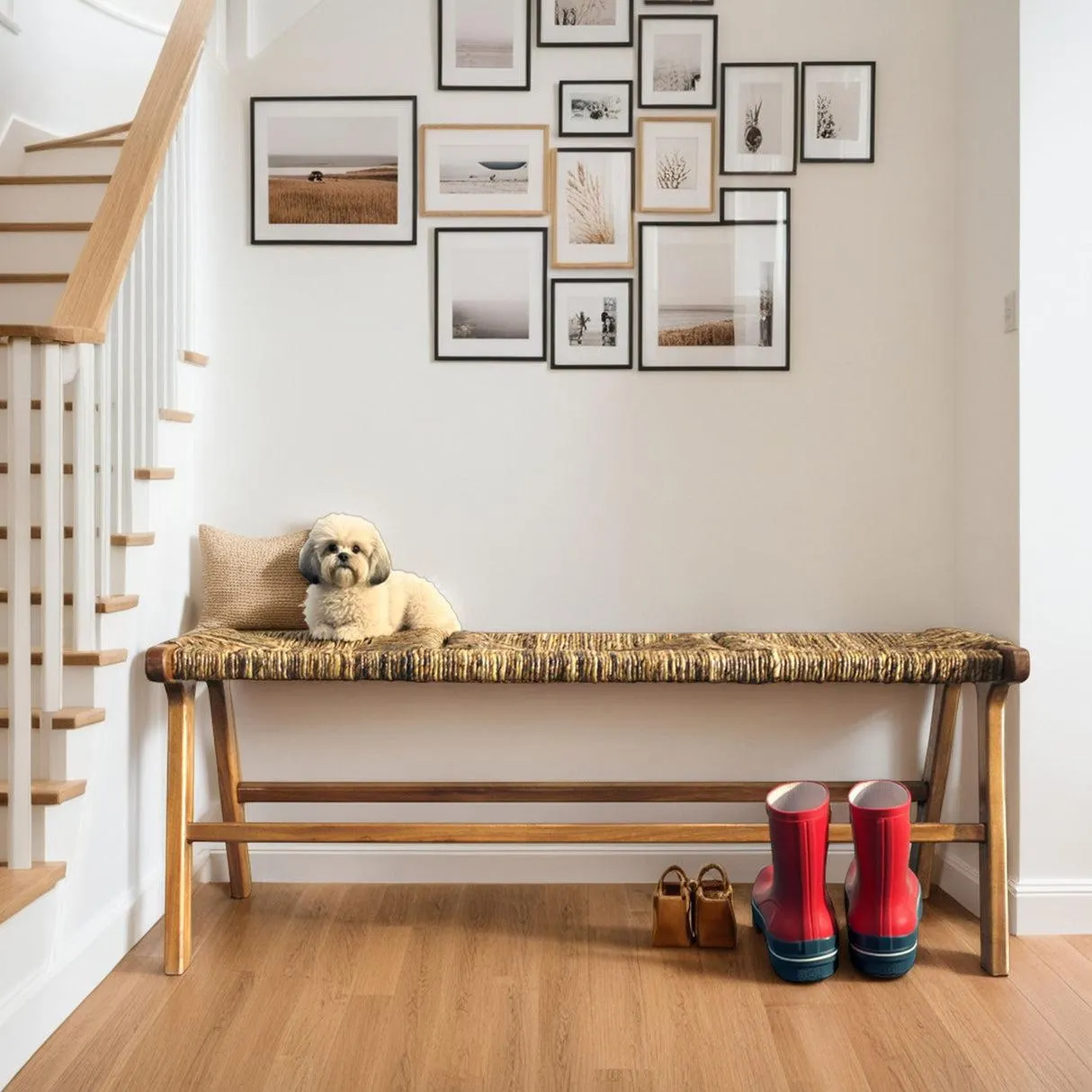 Karson Banana Weave Bench