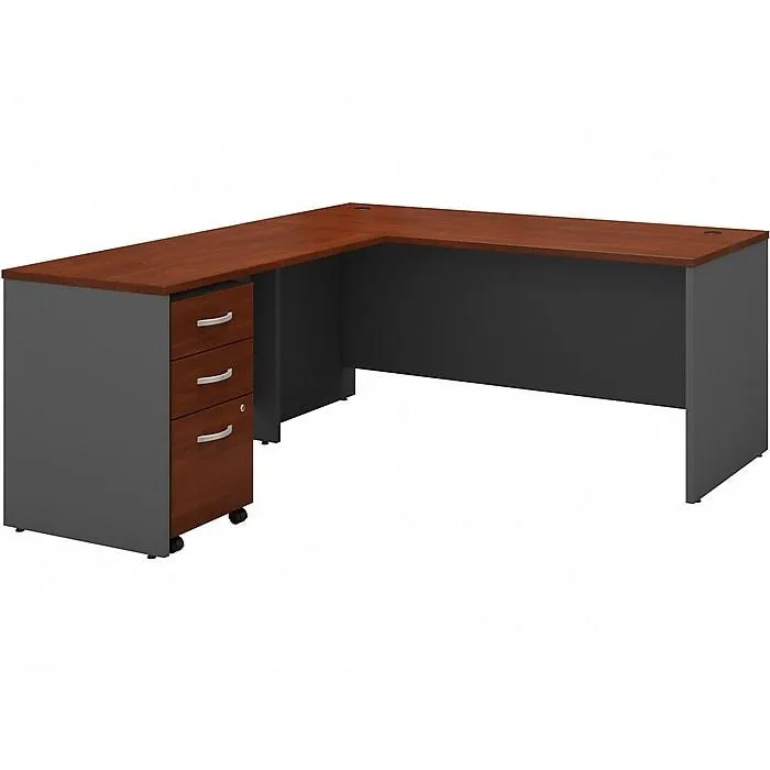 Bush Business Furniture Westfield 66"W L Shaped Desk with Return and File Cabinet,