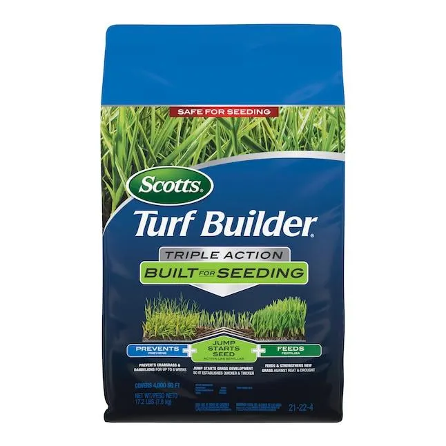 Scotts Turf Builder Triple Action Built For Seeding 17.2-lb 4000-sq ft 21-22-4 Weed Feed Fertilizer