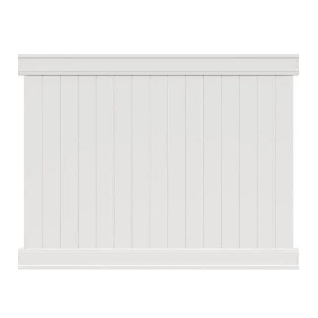 Freedom Emblem 6-ft H x 8-ft W White Privacy Vinyl Flat-top Fence Panel