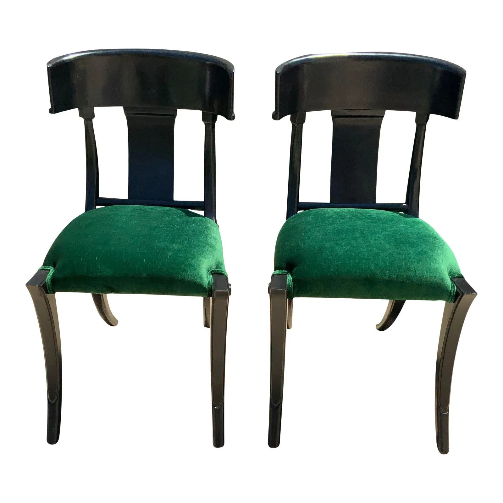 Modern Medellin Mid-Century Style Klismos Chairs - a Pair
