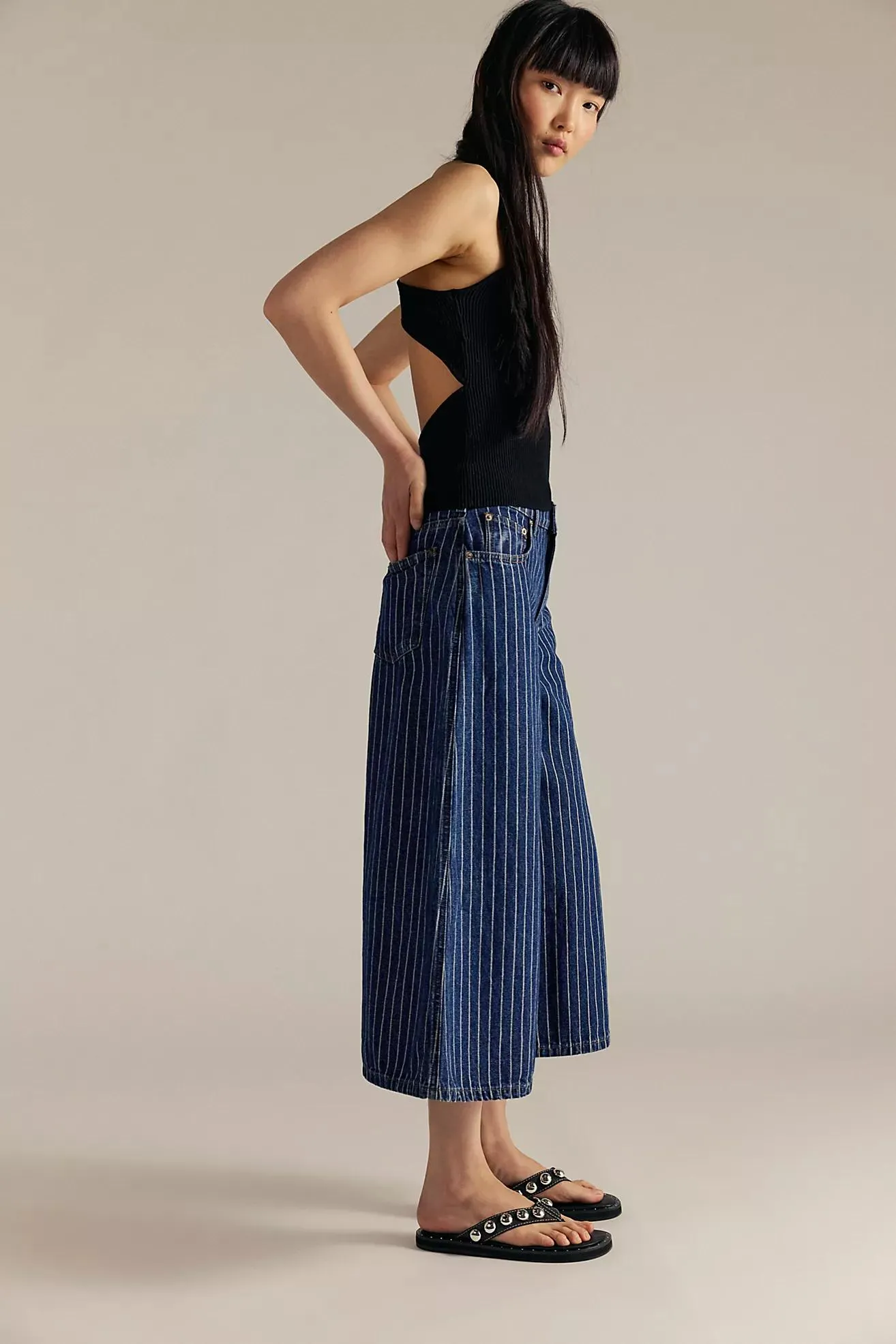 We The Free High Top Pinstripe Culottes