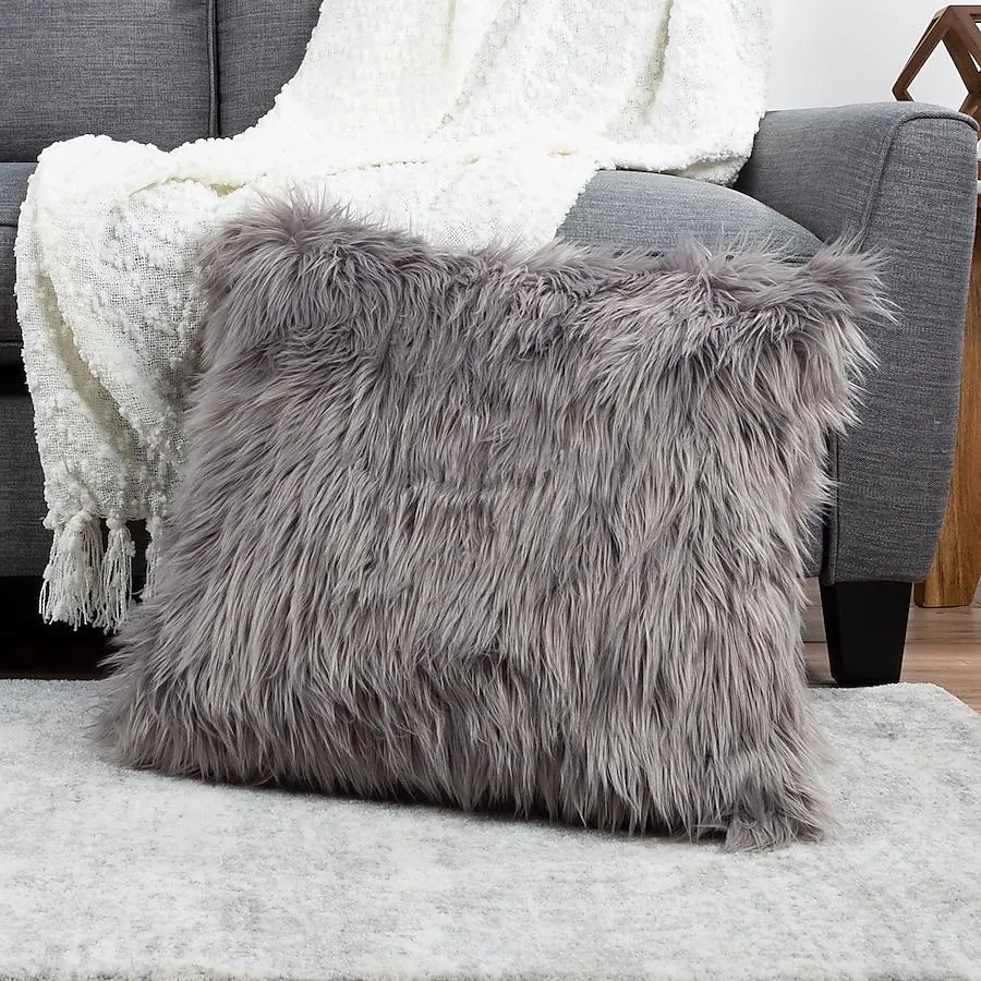 Hastings Home Pillows 22-in x 22-in Gray Square Indoor Decorative Pillow