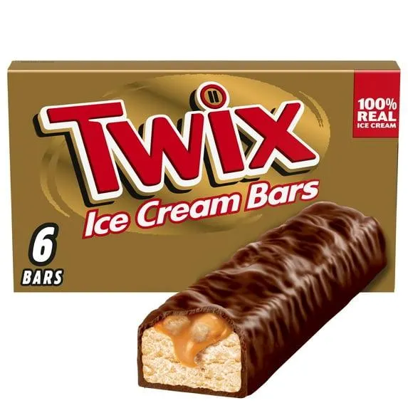 Twix Caramel Vanilla Milk Chocolate Ice Cream Bars, 11.58 fl oz, 6 Pack