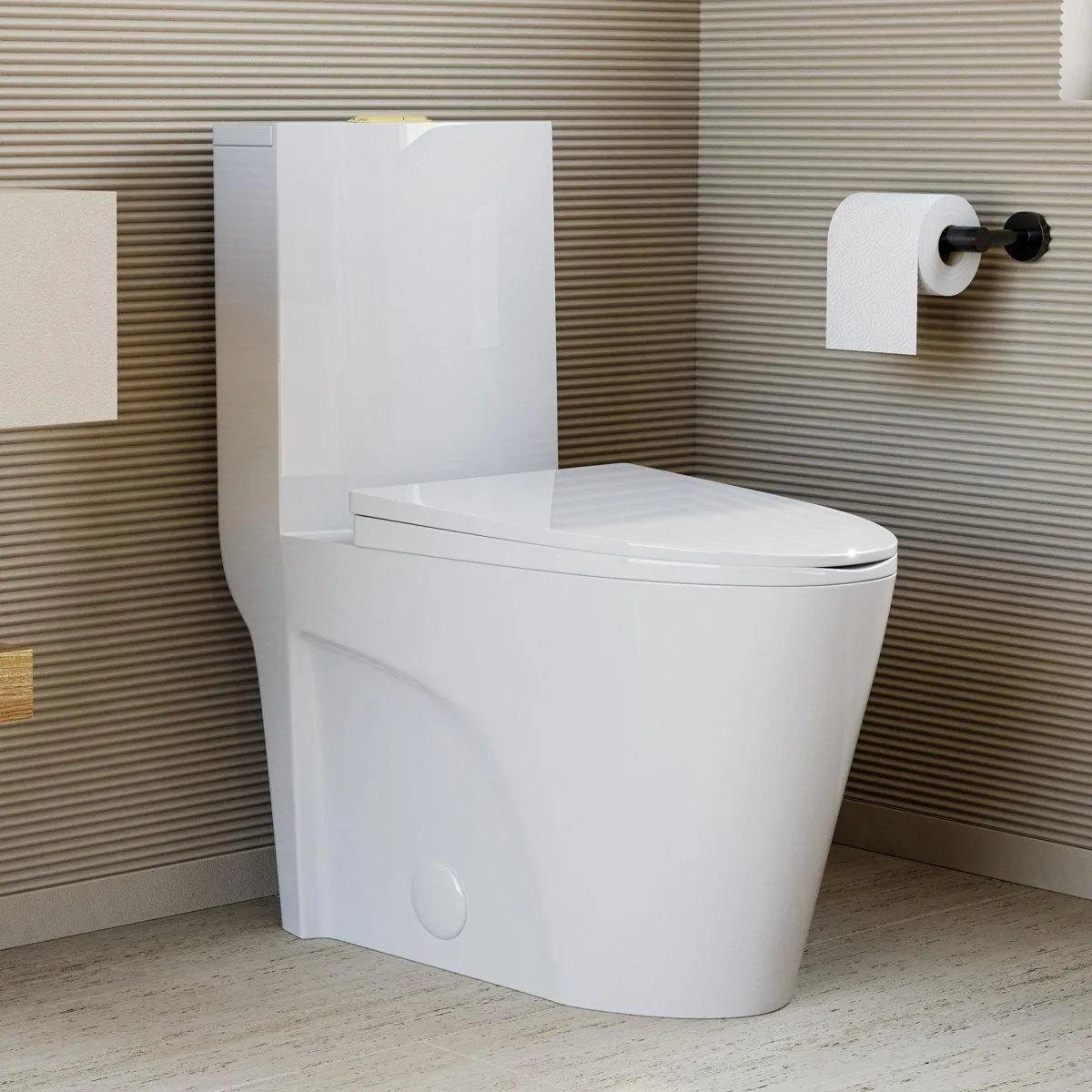 St. Tropez One Piece Elongated Toilet Dual Vortex Flush 1.6 GPF