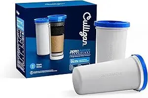 Culligan with ZeroWater Technology Replacement Filter 2-Pack, 5-Stage Advanced Water Filter – IAPMO Certified to Reduce Lead, Total PFAS (Forever Chemicals), Mercury, Fluoride, and Chlorine