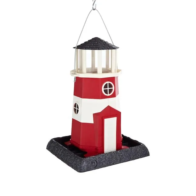 North States Plastic Hanging/Post-mount Squirrel-Resistant Hopper Bird feeder - 8-lb