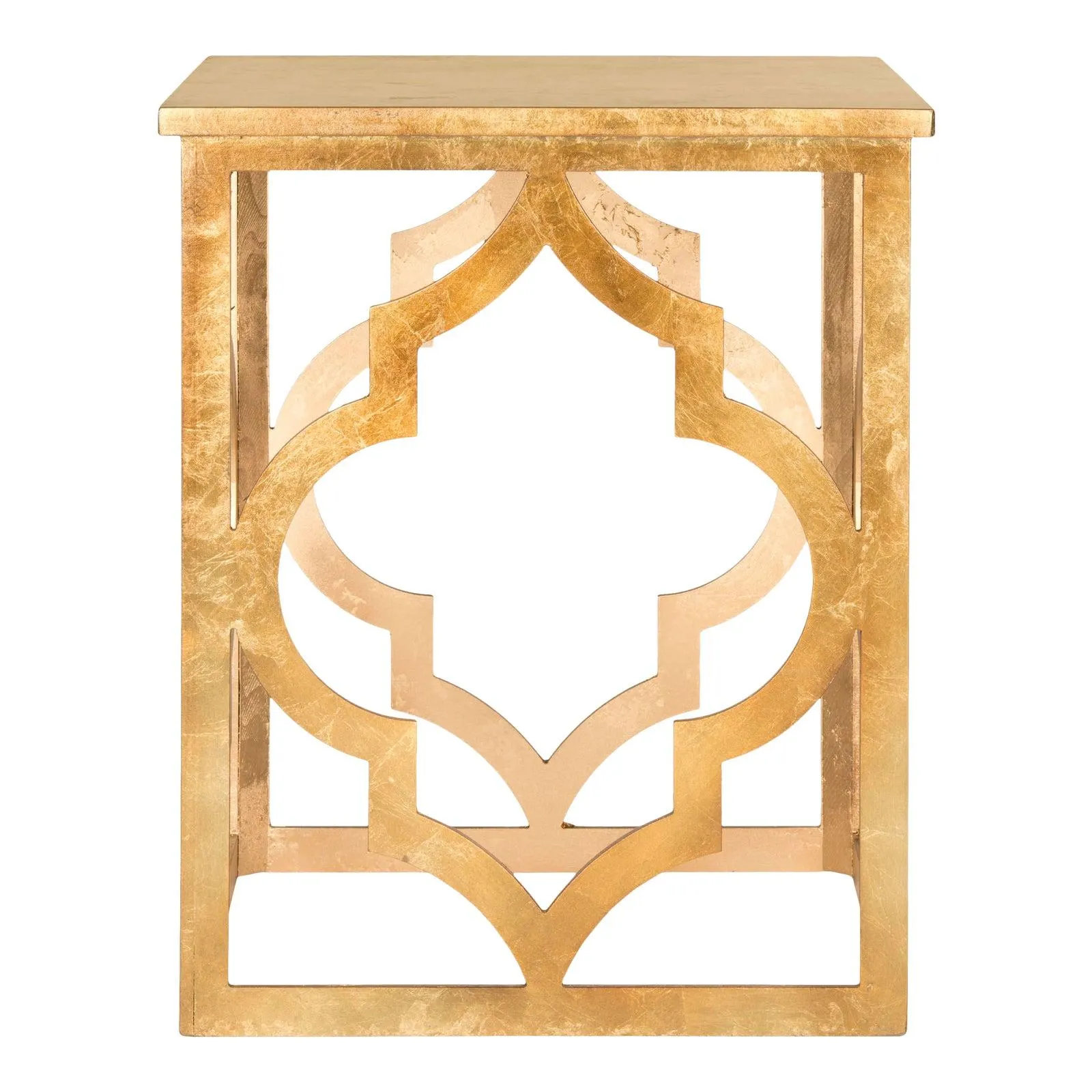 Trellis End Table in Gold