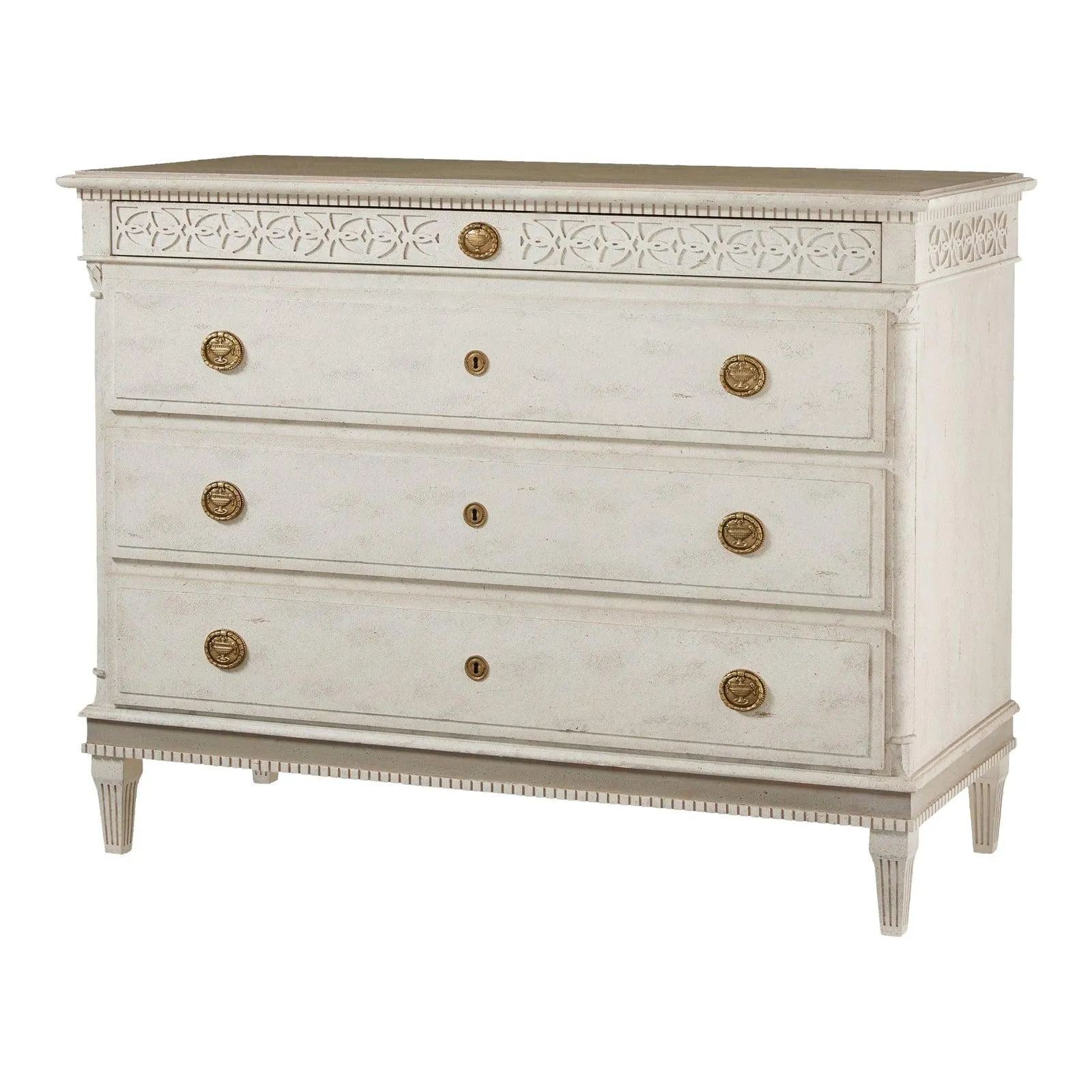 Modern History Large Gustavian 4-Drawer Commode