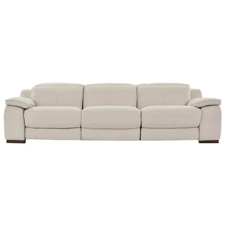 Gian Marco Light Gray Oversized Leather Sofa
