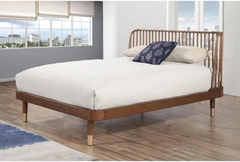 Ridge Queen Multicolor Wood Spindle Platform Bed