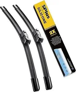 5 PLUS® Silicone Windshield Wiper Blades 22 inch 2 Pack Replacement For 2018-2014 CHEVY Silverado 1500 2500 3500 HD/2018-2014 GMC Sierra,Automotive Replacement Windshield Wipers With Water Repellent