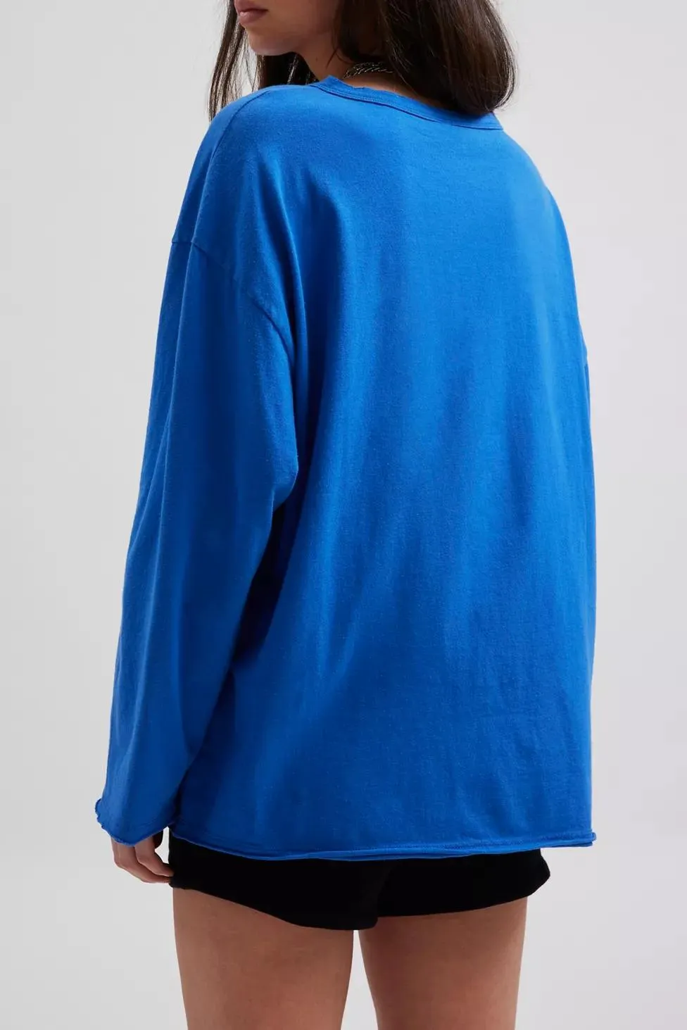 Varsity Vintage Graphic V-Neck Long Sleeve Tee