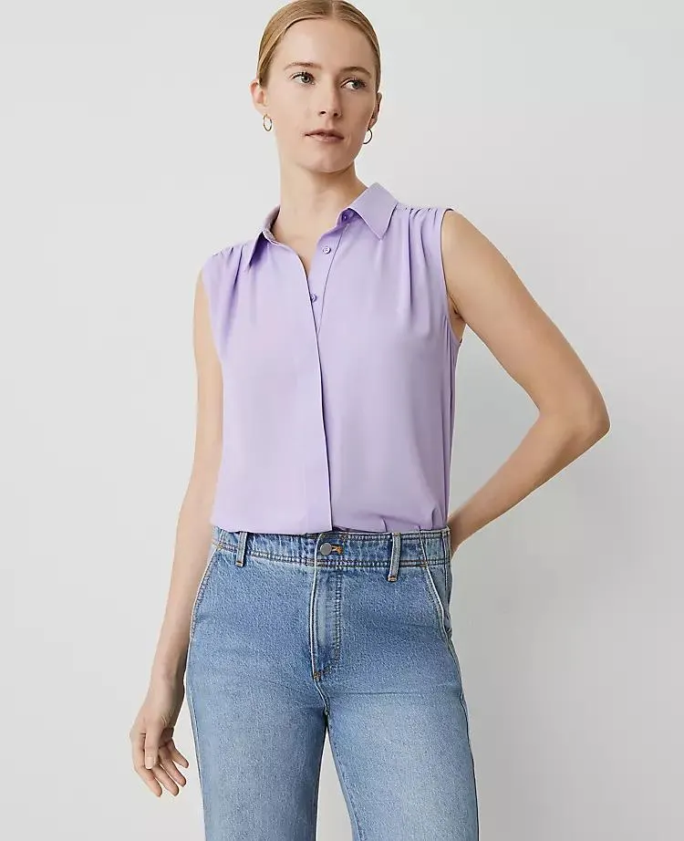 Shirred Sleeveless Shirt