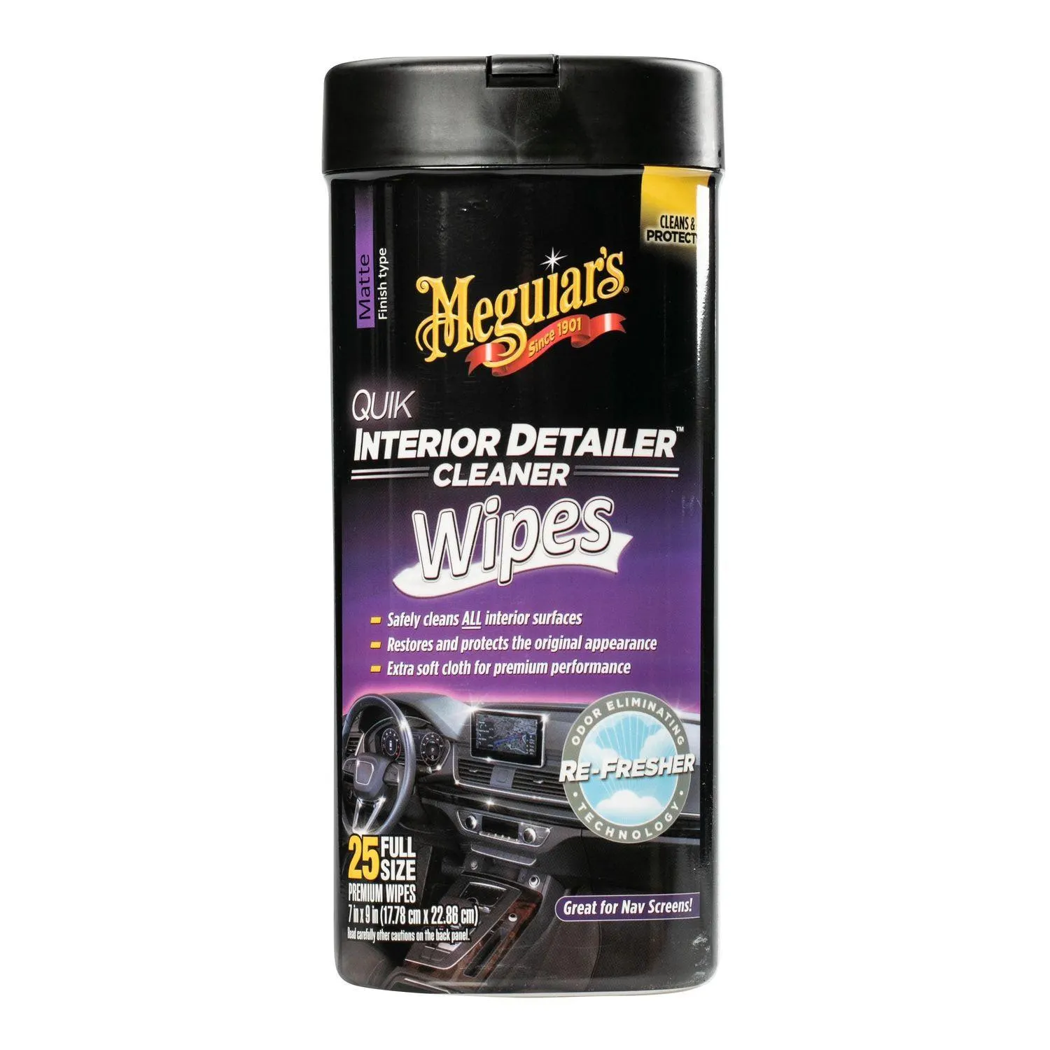 Meguiar's Quik Interior Detailer Cleaner Wipes 25 Count