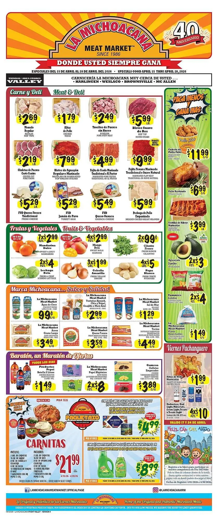 La Michoacana weekly ad - 1