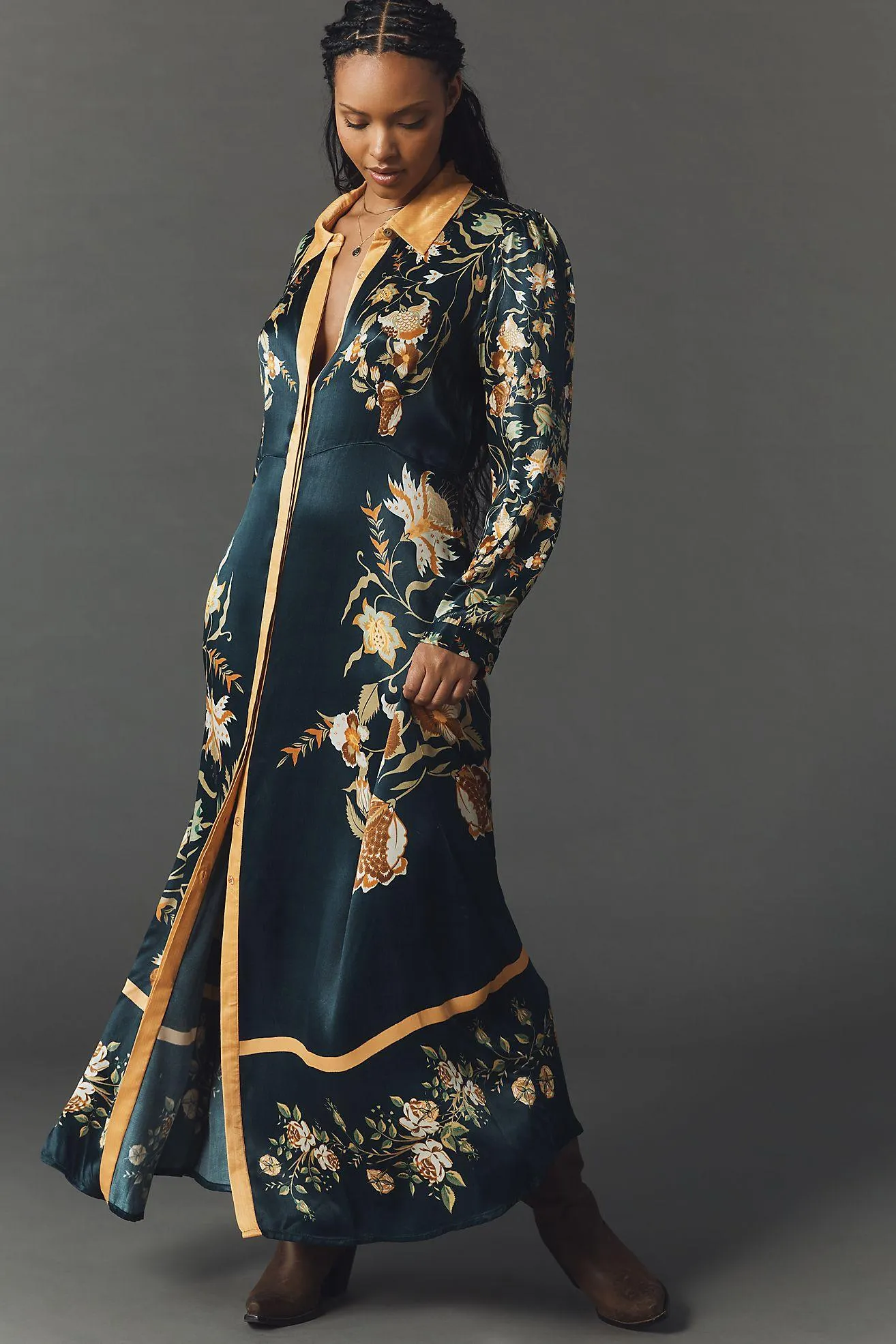 Bl-nk Printed Buttondown Shirt Dress