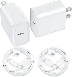 iPhone Charger Fast Charging Original [Apple MFi Certified] 2 Pack Type C Wall Charger Block with 2 Pack 6FT Long USB C to Lightning Cable for iPhone 14/13/12/12 Pro Max/11/Xs Max/XR/X/AirPods Pro