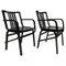 Set of Mid-Century Modern Black Armchairs from Thonet, 1950s