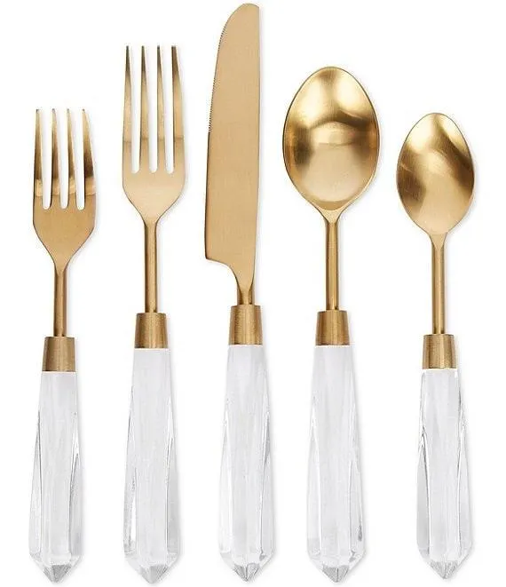 Clear 20-Piece Stainless Steel Flatware Set