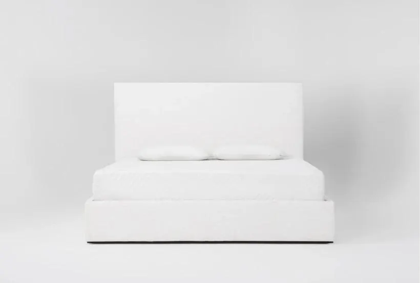 Vera Dream Cream Non Tufted 52"H Queen Upholstered Platform Bed With Storage