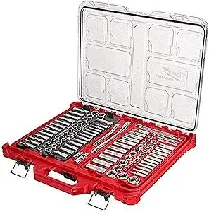 Milwaukee Electric - 1/4-3/8 106PC Rat. and Socket Set in PKOUT SAE-MM