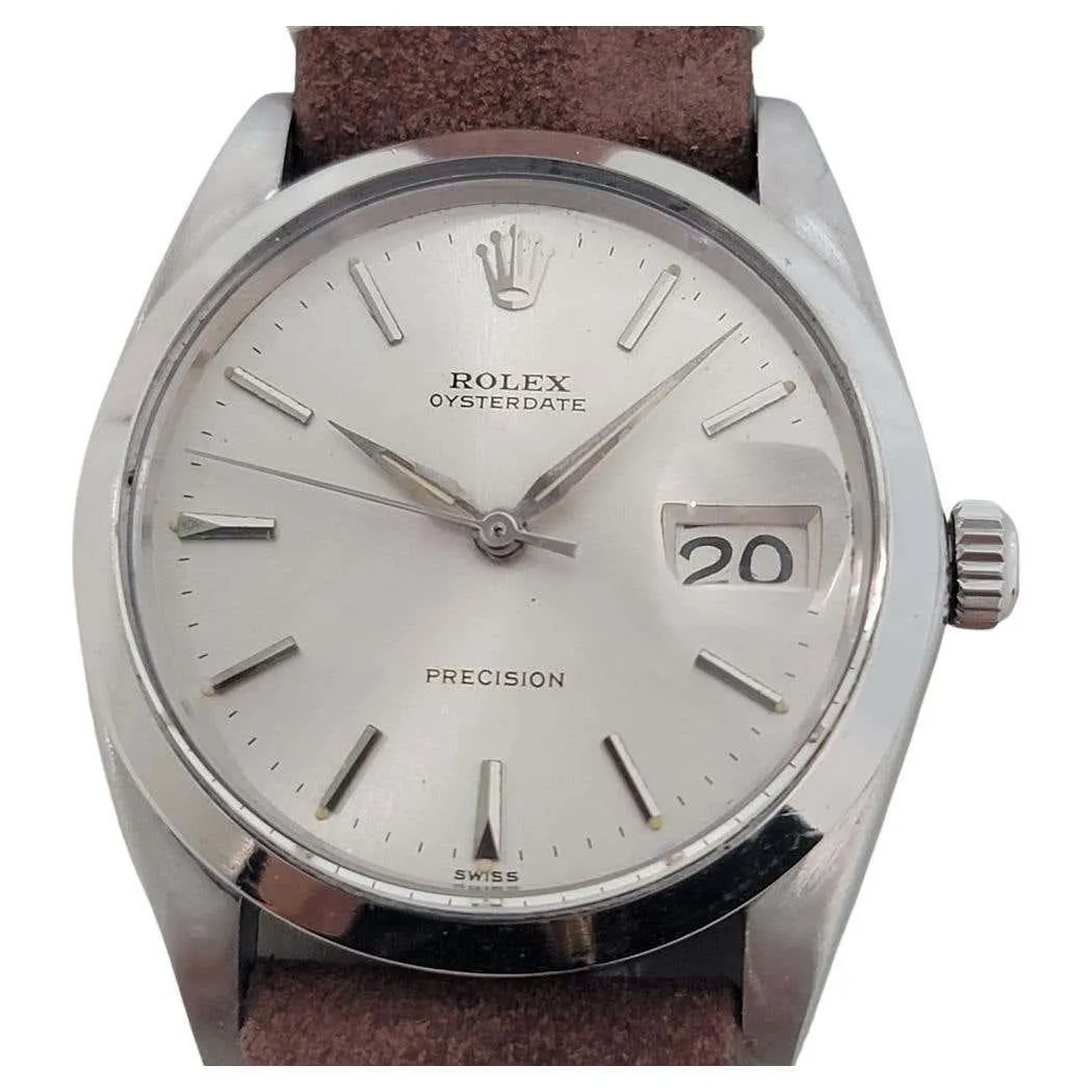 Mens Rolex Oysterdate Precision Ref 6694 34mm Manual Wind 1960s Vintage RA450
