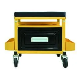 Huxley Garage Black & Yellow Rolling Tool Box Stool