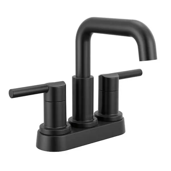 Nicoli 4 in. Centerset Double Handle Bathroom Faucet in Matte Black