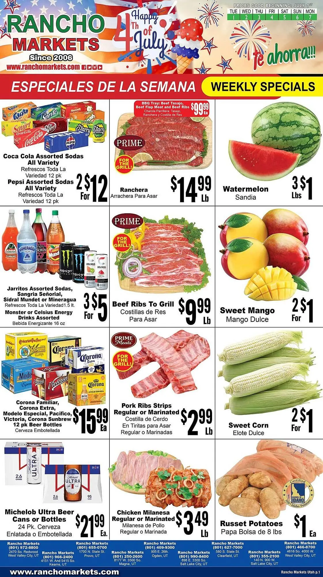Rancho Markets Weekly Ad - 1