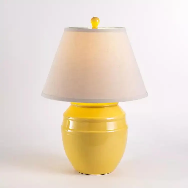 Yellow Ceramic Honeypot Table Lamp
