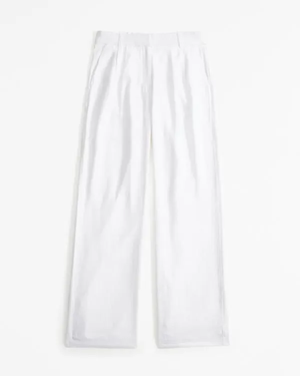 A&F Sloane Low Rise Tailored Linen-Blend Pant