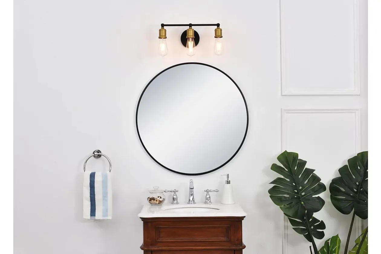 Serif 3 Light Brass And Black Wall Sconce