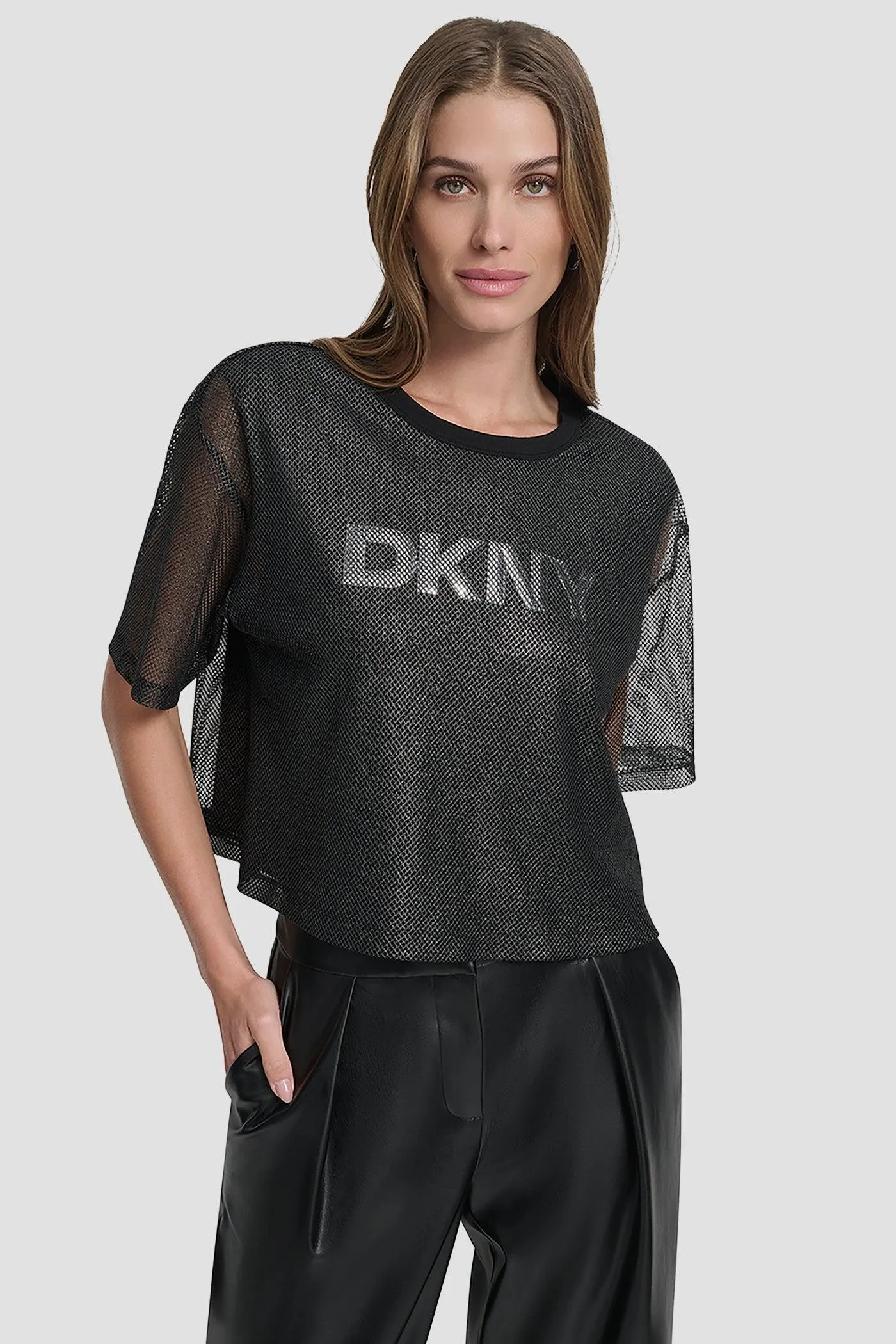 SHORT SLEEVE MESH OVERLAY LOG